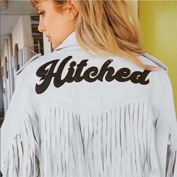 Nasty Gal Hitched White Leather Fringe Jacket Size Small - Picture 12 of 13